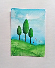 ACEO original art paintings nature ;ART CARD water coloer painting 2.5 x 3.5 in