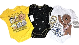 Jungen Star Wars Baby T-Shirt Set Neugeborene Baumwolle Neu mit Etikett Oberteil C3PO R2D2 0 3 Monate - Bild 1 von 8
