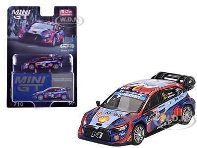 HYUNDAI I20 N RALLY1 HYBRID #11 3RD MONTE CARLO RALLY 2023 1/64 MINI GT MGT00710 - Image 1 of 3