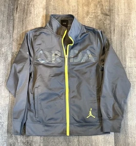 Air Jordan Boys Zip Up Gray Long Sleeve Track Jacket Size Small  - Picture 1 of 6