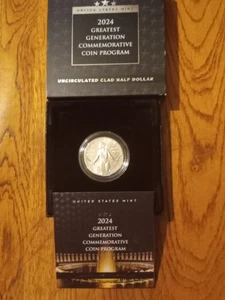 2024 Greatest Generation uncirculated half Dollar. Low Mintage (Rare) OGP + COA - Picture 1 of 6