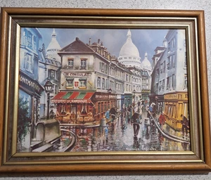 Maurice Legendre Artist Framed French Street Scene Art 42cms x 24cms - Picture 1 of 7
