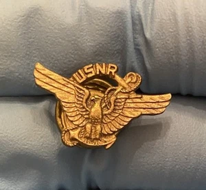 Vintage USNR United States Naval Reserve Eagle Screwback Lapel Pin - Picture 1 of 2