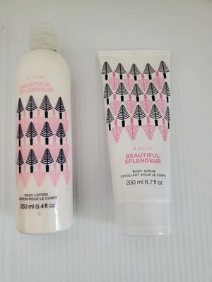 Avon BEAUTIFUL SPLENDEUR 2pc Body Lotion & Body Scrub Set~ Lot of 2 NEW & SEALED - Image 1 of 2