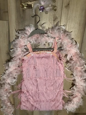 DIVERTIDO DISFRAZ FLAPPER TODO EN ROSA PARA NIÑA TALLA 8-10 Foto 1 de 4