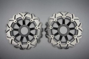 Pair Wave Front Brake Discs 296mm HONDA VFR 800X Crossrunner RC60 no ABS 2011-14 - Picture 1 of 1