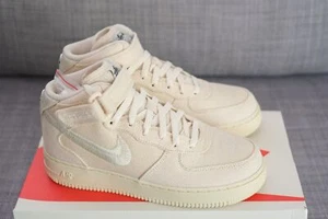 Stussy x Nike Air Force 1 Mid Fossil Sail Hemp Size 6.5 / 8W DJ7841-200 - Picture 1 of 6
