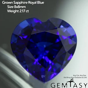 Cut stone - Sapphire Royal Blue Czochralski Pulled lab grown 8x8mm 1.98-2.25ct - Picture 1 of 3