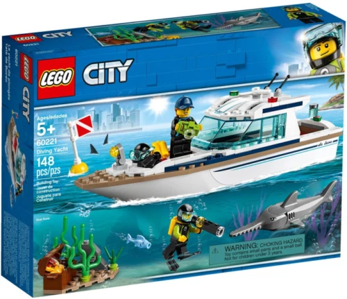 60221 DIVING YACHT lego LEGOS city town  boat kit set scuba diver shark fish NEW - Image 1 of 1