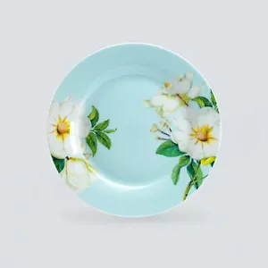 Grace Teaware 7.5" Magnolia Bone China Dessert Plate Set of 4 - Picture 1 of 4