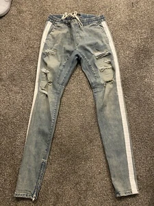 PacSun Men's Denim Joggers in Dirty Blue Size Medium - Picture 1 of 7