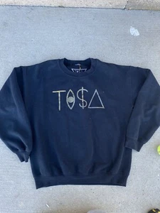 TISA Taz Arnold Logo Graphic Crewneck Men Black Y2K Sz M - Picture 1 of 5
