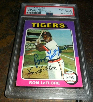 1975 Topps RC #628 RON LEFLORE Signed AUTO DETROIT TIGERS Rookie Card PSA DNA  - Image 1 of 3