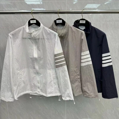 Pantalones Cortos Thom Browne Hombre/Mujer Verano Rayas Manga Larga Protector Solar Trajes Foto 1 de 4