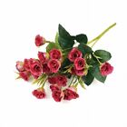 25 Kopf kleiner Rosenstrau Kunstblumenbndel mit Grnzeug aus Seidenstoff