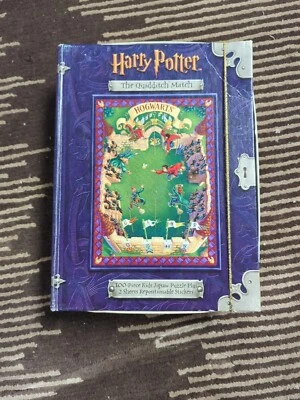 HARRY POTTER 100 Pc Jigsaw QUIDDITCH MATCH w/ Repositionable Stickers & Book box - Image 1 of 4