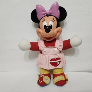 LESEN Vintage Minnie Mouse Learn To Dress Me Plüschtier Disney Puppe 14 Zoll - Bild 1 von 16