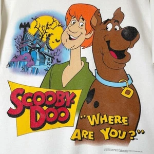 SCOOBY DOO WHERE ARE YOU T-SHIRT - GRUSELIGER CARTOON 90ER VINTAGE TV SHOW TEE - Bild 1 von 6