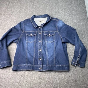 REWASH Los Angeles Denim Jacket Womens XL Blue Button Versatile Casual Chic - Picture 1 of 9