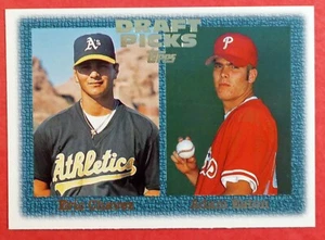 1997 Topps Eric Chavez RC #479 Draft Pick (Athletics) with Adam Eaton (Phillies) - Picture 1 of 2