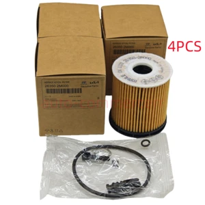 4PC Engine Oil Filter Kit for Hyundai Elantra Tucson Kia K5 Rio 26350-2M000 - Picture 1 of 10