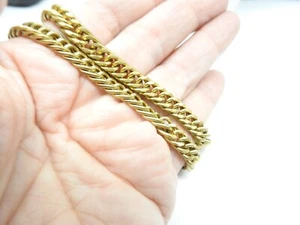 Double Gold Tone Metal Chain 7 1/2 Inch Bracelet Vintage - Picture 1 of 5