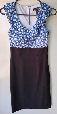 Vestido midi para mujer WHITE HOUSE BLACK MARKET azul a lunares 00 Foto 1 de 4