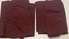 Vintage Home Essential Pair Ruffled Tiers Burgundy Curtains Made in USA 36”x60”