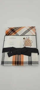 Chef Apron Plaid Orange Black White By Threshold New Gift Cotton Tie Back Adult - Picture 1 of 4