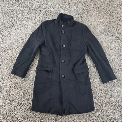 Hugo Boss Jacket Mens Large Black Cashmere Wool Sintra Long Coat R9-19 - Image 1 of 4