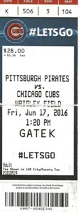 Willson Contreras Chicago Cubs MLB Debut 6/17/2016 Ticket Stub Wrigley Field - Picture 1 of 1
