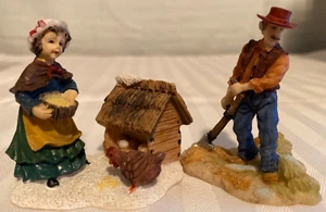 O'WELL CHRISTMAS VILLAGE - JUEGO DE 2 FIGURAS DE POLLO NIÑA GRANJERA - Imagen 1 de 7