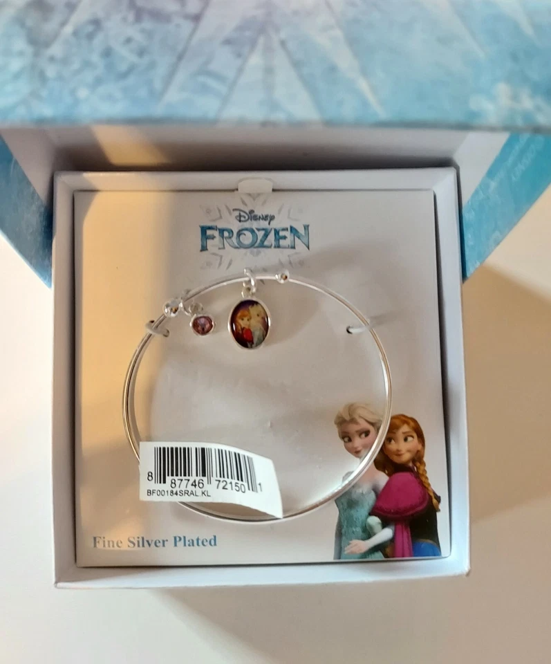 Disney Frozen 2 Elsa Anna Bangle Silver Plated Bracelet Retail
