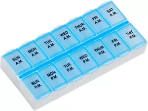 Estuche para píldoras EZY semanal (7 días) AM/PM, planificador de medicamentos, mediano - Imagen 1 de 8