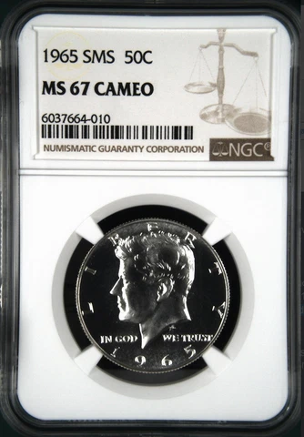 1965 SMS 50C Kennedy Half Dollar NGC Rare Superb MS 67 Cameo Low-Pop High Grade Cover