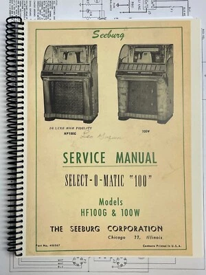 *NUEVO* ¡Manual completo de servicio y piezas Seeburg G & W MASTER! ¡ESQUEMAS AMPLIADOS! Foto 1 de 4