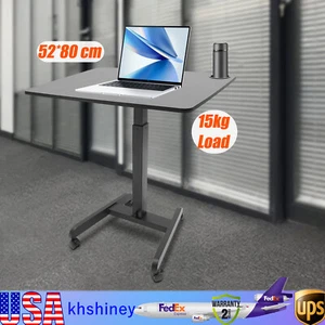 Escritorio con ruedas altura ajustable móvil escritorio de pie escritorio portátil con rueda negro - Imagen 1 de 13