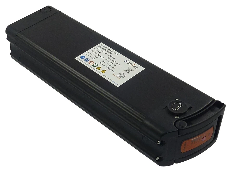 LionTec E-Bike Fahrrad Akku (schwarz) 36 V - 10,4 Ah Prophete, Mifa