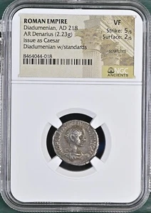 Roman Empire - Diadumenian - AD 218 - Silver Denarius - NGC VF - RIC:102a - Picture 1 of 5