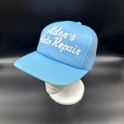 Sombrero de Camionero Vintage Malla Azul Snapback Retro Aldens Auto Reparación Espuma Delantero Años 80 Foto 1 de 4
