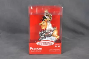 2010 CVS exklusives Weihnachtsmannrentier PRANCER handgefertigtes Glasornament - Bild 1 von 4