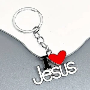I LOVE JESUS - CHRISTIAN RELIGIOUS GOSPEL KEYRING - OTHERS ARE ALSO LISTED T46 - Picture 1 of 1