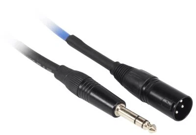 Rockville RCXMB1.5BL 1.5' Male REAN XLR to 1/4'' TRS Cable Blue 100% Copper - Image 1 of 2