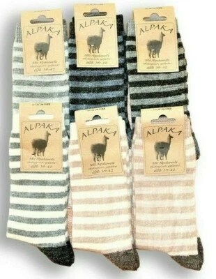 Reine Wollsocke aus Alpaka /Schafwollmix im 2er Pack Ringel