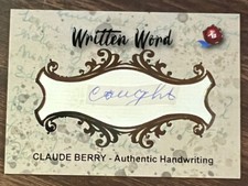 2020 Historic Autographs Written Word Claude Berry Authentic Handwriting Sample