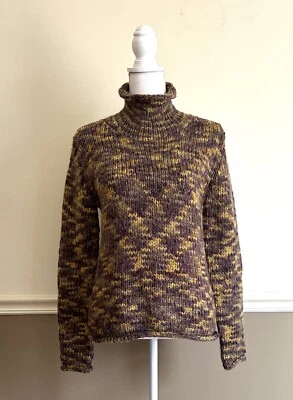 Suéter Columbia Grueso Tejido PEQUEÑO Multicolor Mezcla de Lana Acogedor Grunge Cuello Simulado Foto 1 de 4