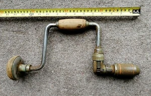 Vintage Stanley No 75 10" Hand Drill Brace Carpenter Collector wooden handles - Picture 1 of 4