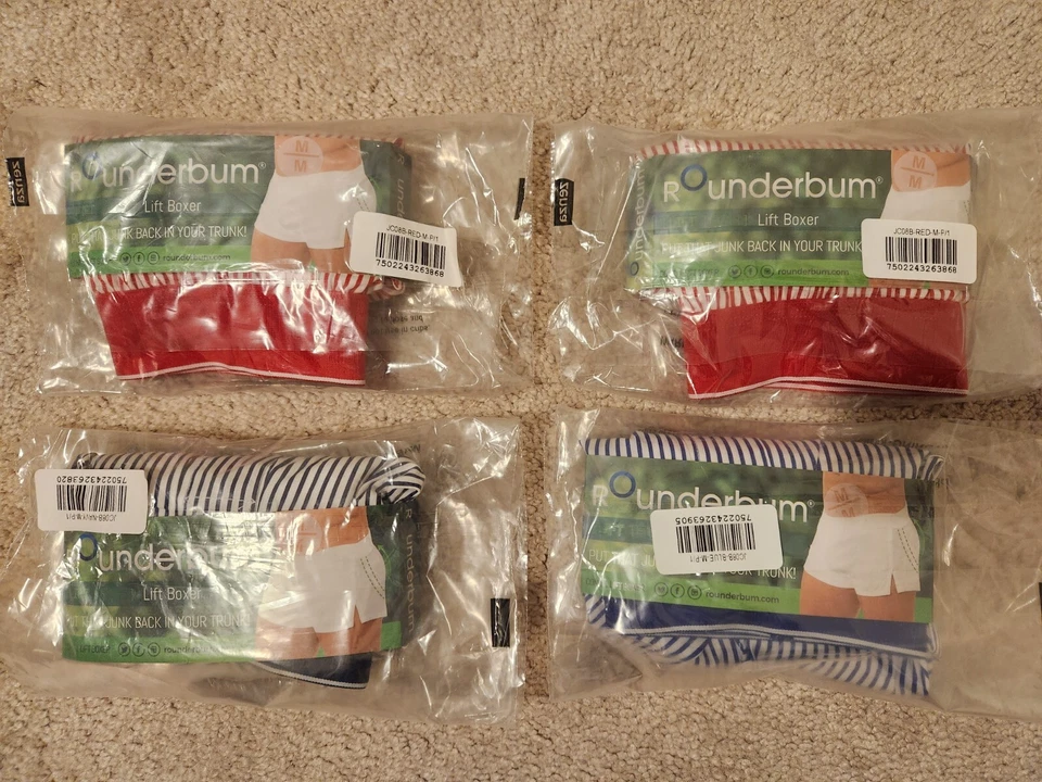 Rounderbum Ropa Interior Hombre, LIFT Tech, Basic Lift Boxer, 4 Pares Nuevos Foto 1 de 3