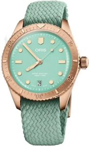 Reloj unisex Oris Divers Sixty-Five 73377713157FS esfera verde y correa caja de bronce - Imagen 1 de 2