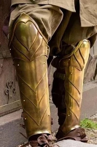 Illumine Greaves - Brass Medieval Leg Arm Guard Leg Armor SCA LARP Reenactment - Picture 1 of 3